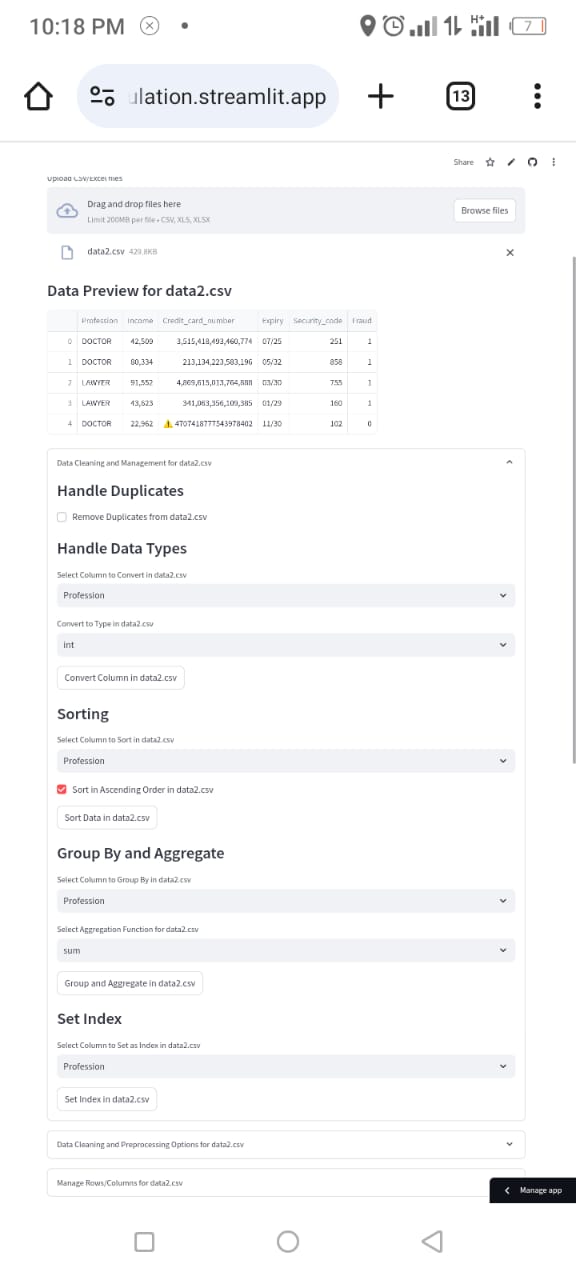 Data Cleaning Management